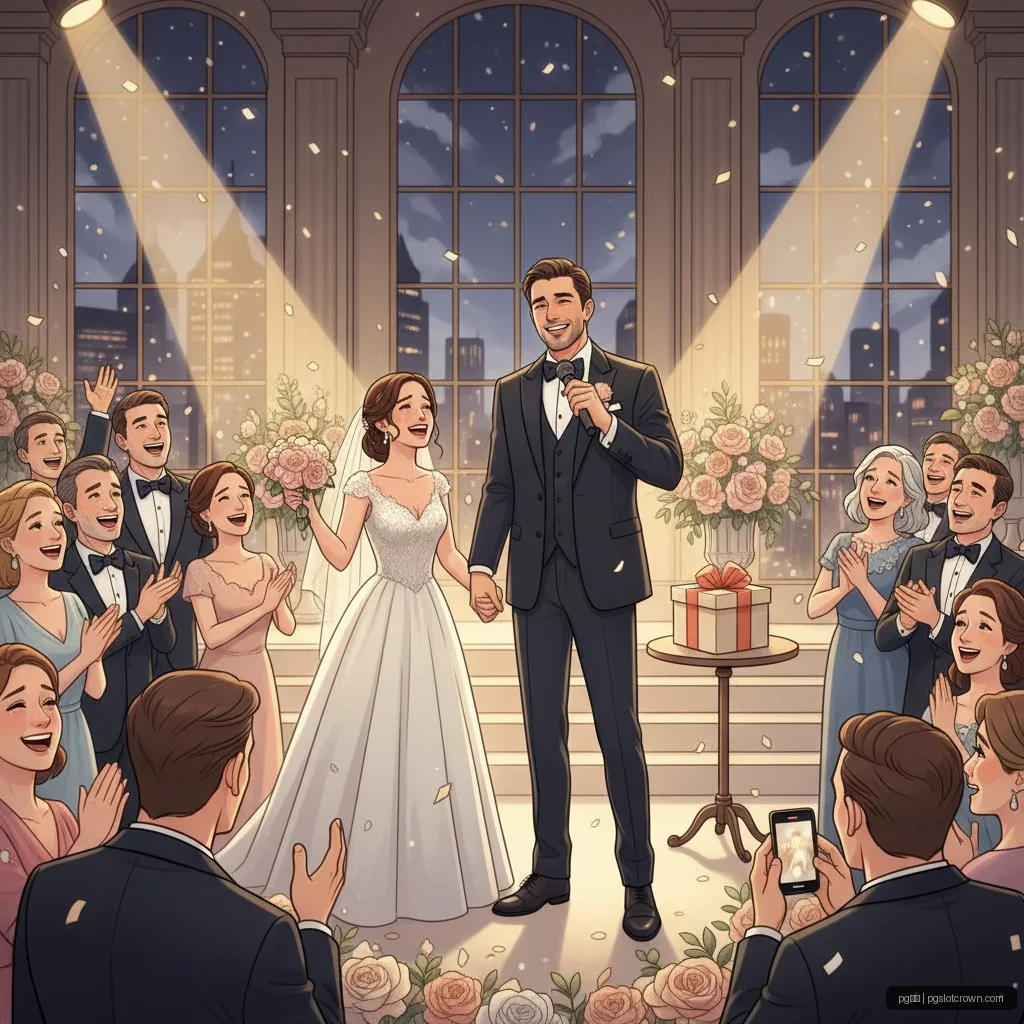 pg电子 - 知名演员突袭婚礼现场引发热议：娱乐圈罕见温情瞬间 配图1